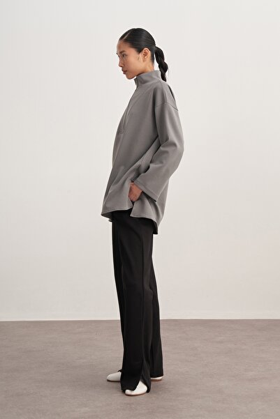 EBU Prive Γυναικείο Interlock D ψηλός λαιμός Sweat Smoked