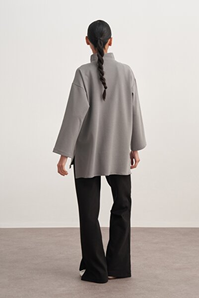 EBU Prive Γυναικείο Interlock D ψηλός λαιμός Sweat Smoked