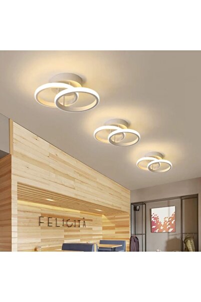 Alessandro DESIGN Lustra LED CIRCULARA 24W, 2 Cercuri, lumina Rece/Calda/Neutra, Alb