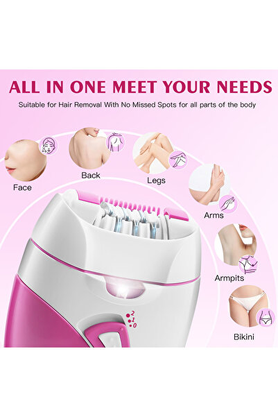 Hatteker Electric Portable Hair Removal USB Rechargeable Epilator with Light Smart Epilator