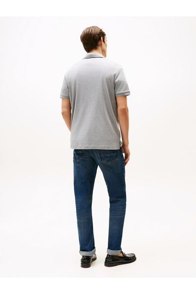 Tommy Hilfiger Men Grey Regular Fit Short Sleeve Polo T-Shirt