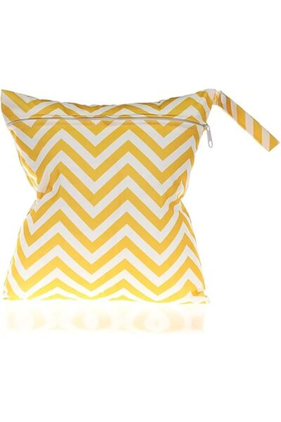 Generic Sicalife Waterproof Wet/Dry Cloth Diaper Bag with Double Zippers, Yellow (PE)