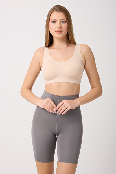 MİSTİRİK بنطال ضيق لراكبي الدراجات من موديل Porfy مع شريط سيليكون مضاد للانزلاق، لون رمادي طويل090