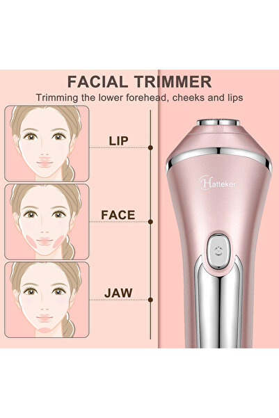 Hatteker Multifunctional 3 in 1 Electric Shaver for Women Lady Epilator Body Hair Removal Dry & Wet