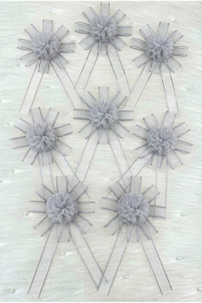 ZEYMERADE زينة عربة الزفاف باللون الرمادي الفاتح، زينة عربة العروس والعريس، ز...