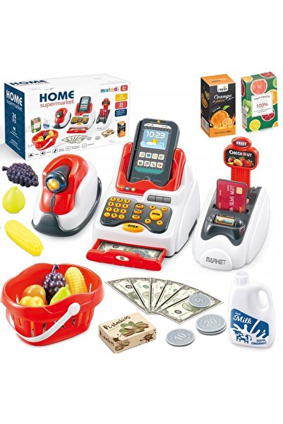 Matadi Casa de marcat cu afisaj LCD, calculator, scanner si 24 de accesorii H...