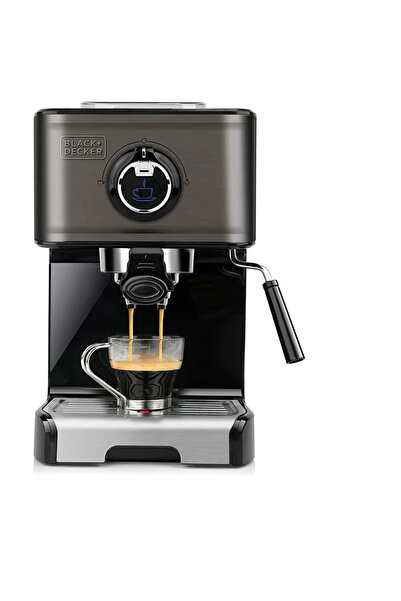 Black&Decker Manual espresso machine BXCO1200E, 1200W, 15 bar, Black/Stainless steel