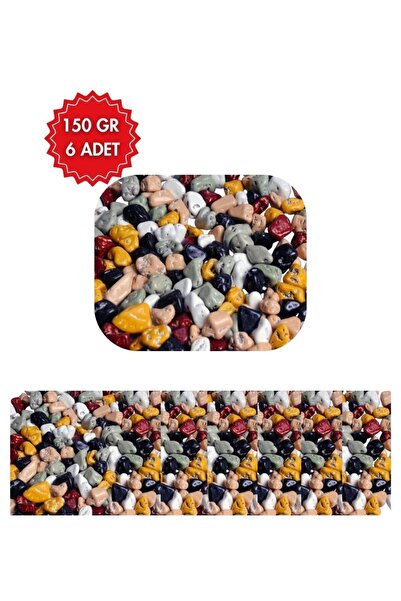 Çiçek Çakıltaşı Çikolata 6'lı Paket 6x150 gr - Renkli Taş Görünümlü Draje Kah...