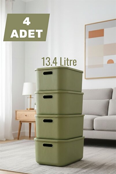 Bayev 4 Adet Colors Yeşil 13 Lt Dolap İçi Düzenleyici Organizer Hobi Oyuncak ...
