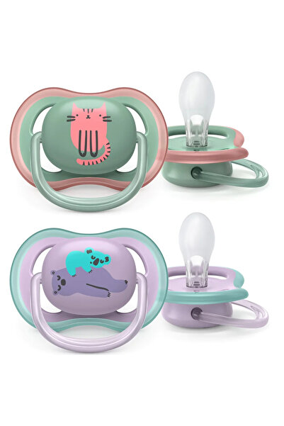 Philips Avent Set 2 suzete Ultra Air SCF085/18, ortodontice, 6-18 luni, Verde/Mov