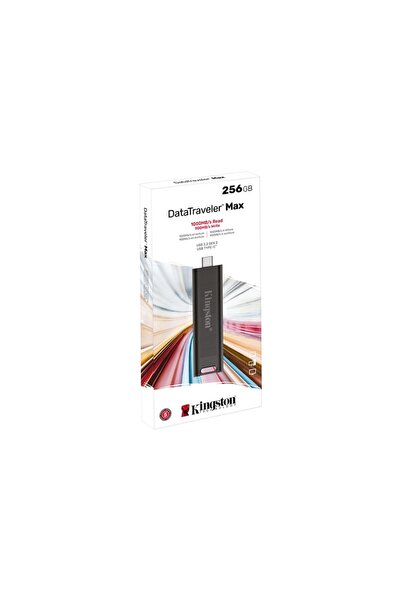 Kingston USB-C Stick 256GB– USB 3.2 Gen 2, 1000MB/s Read, 900MB/s Write, DataTraveler Max, Black
