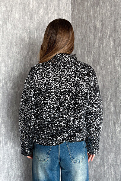 ModaPlaza Palton cu paiete pentru femei 99544