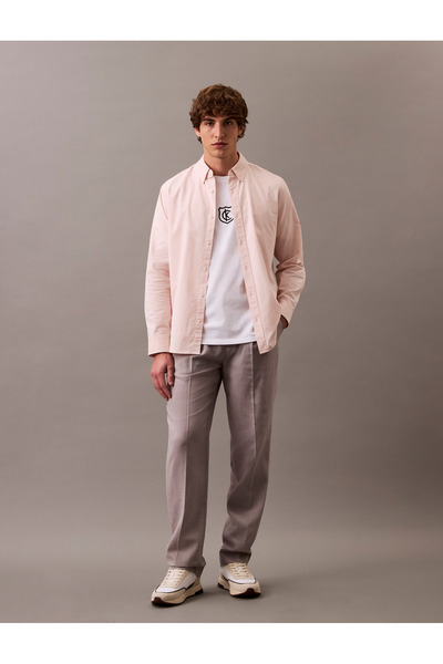 Calvin Klein Men White 20S Embroidered Shield Crew Neck T-Shirt