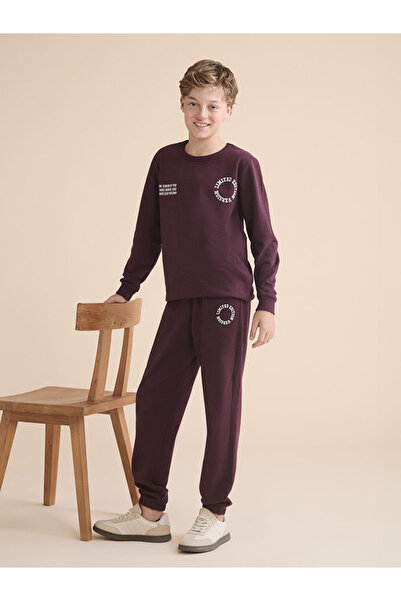 LC Waikiki Kids Plum Boys' Sweatpants with Elastic Waist