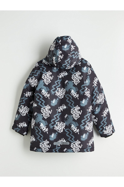 LC Waikiki Kids Black Hooded Boy's Coat