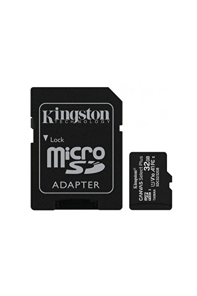 Kingston MicroSD Card 32GB – Class 10 UHS-I U1, A1 for Android, with SD Adapter, Canvas Select Plus, Black
