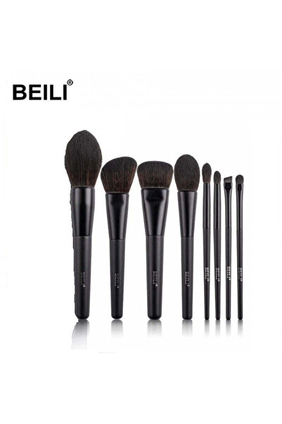 BEILI Set 8 makeup brushes Luxury Black Vegan