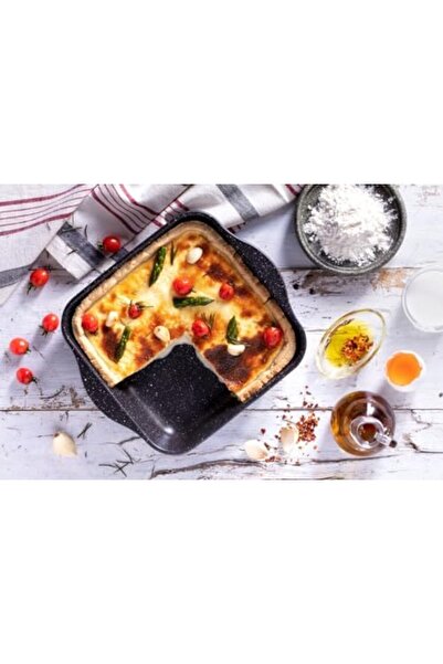 STOREMAX fee Borcam Non-Stick Fırın Tepsisi, Yapışmaz, Siyah, 22 x 22 x 5.9 c...