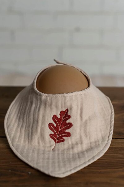 Olivo Mini Newborn Baby Embroidered Scarf/Bib 4 Layers of Muslin
