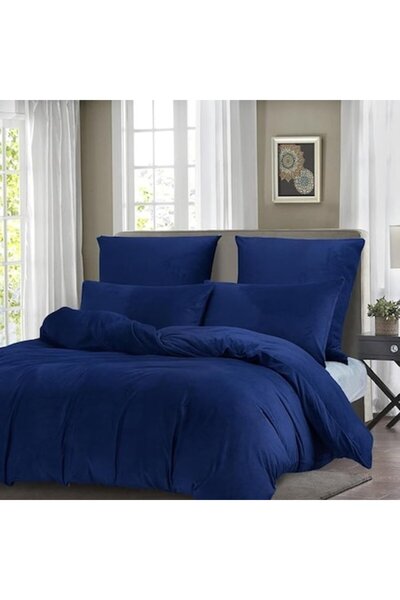 Luofanfei Winter Velvet Bed Linen Set 240x220 + 2x80x80, Plush Microfibre, Extra Warm (Blue)
