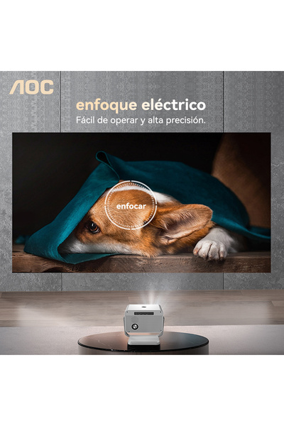 Aoc 12000 Lumen 1080P Portable Projector 4K 5G WIFI6 | 300-Inch Display | Multi-Device Compatibility