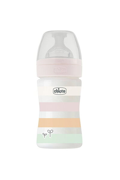 Chicco Wellbeing bottle, 150ml, PP, silicone nipple, slow flow, white, 0 months+