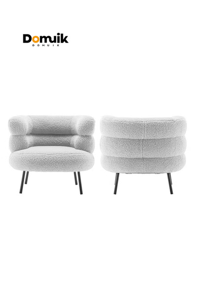 Domuik Modern Boucle Accent Chair with Scandi-Style Legs 74x62x70cm