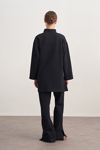 EBU Prive Γυναικείο Interlock D ψηλός λαιμός Sweat Navy Blue