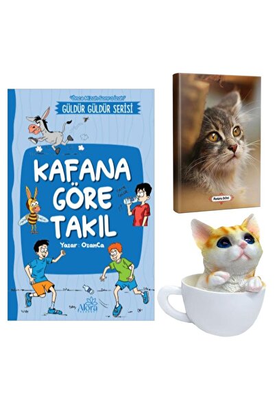 Halk Kitabevi تتناسب مع رأسك - دفتر تخطيط القط الصغير وصندوق توفير القط في الكأس