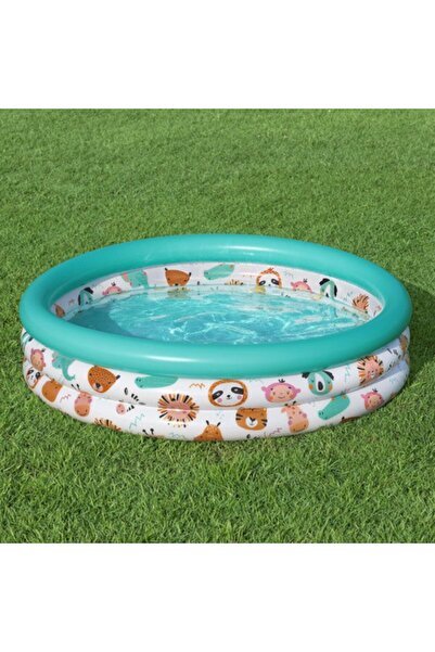 BESTWAY Piscină gonflabilă pentru copii 102x25 cm, 3 inele, PVC, 101 L, multicoloră