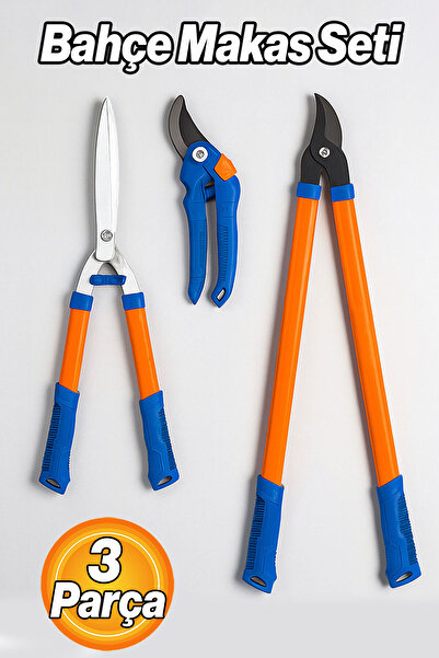 Badem10 Garden Scissors Set 3 Pieces Professional Pruning Shears Tree Branch Flower Cutting Gardener Tool Kit