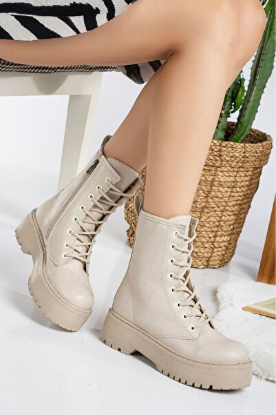 Henne Women's Lace-up and Zippered Thick Sole Boots & Boots