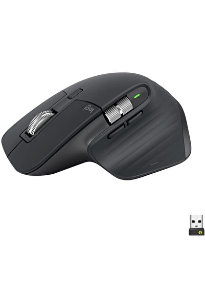 logitech Mouse wireless MX Master 3S Performance, 8000 dpi, silențios, USB, BT, Grafit