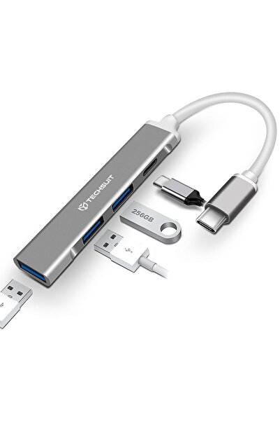 SKYDDAR INNOVATION Docking Station USB-C 4in1 – 1x USB 3.0, 2x USB 2.0, 1x Type-C, sticker set, Grey/White