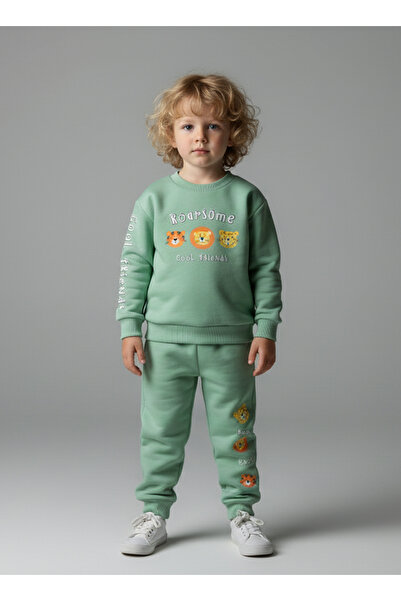 ALG Boy's Miniature Animal Embroidered Soft Winter Suit