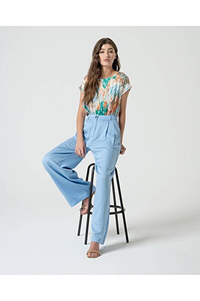 Surkana Top fără mâneci cu guler tip barcă - Albastru - M