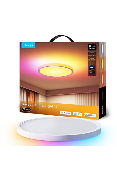 Govee RGBWW + RGBIC Yuvarlak Akıllı Tavan Armatürü 12 İnç H80A1C01