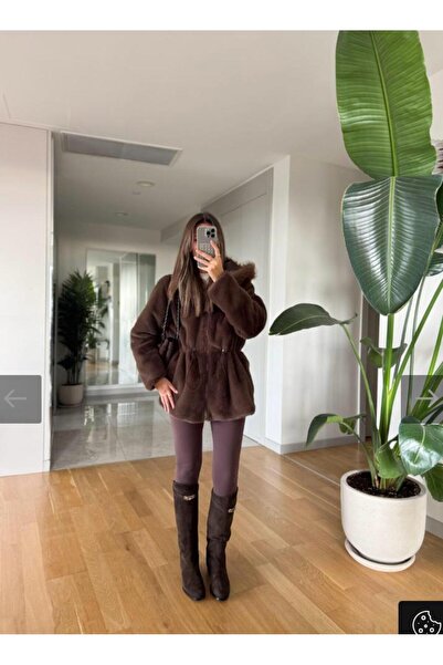 Marka Giyim فرو بيل بويديريم ذو غطاء للرأس