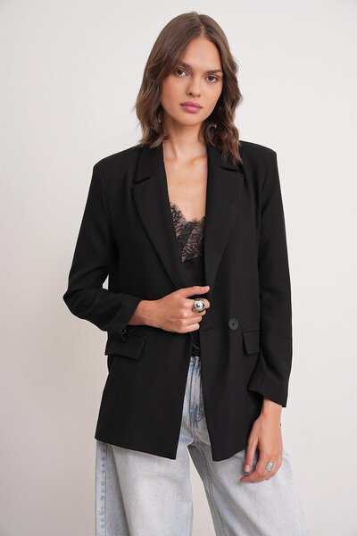 Mixray 4516 Γυναικείο Μπλέιζερ Μαύρο