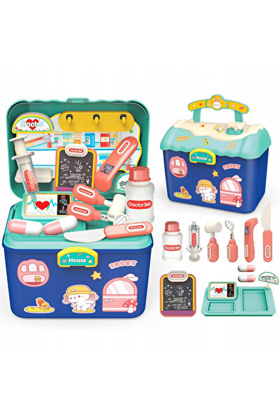 Matadi Set trusa medicala 2in1 Doctor Set Turcoaz/Albastru in cufar cu maner ...