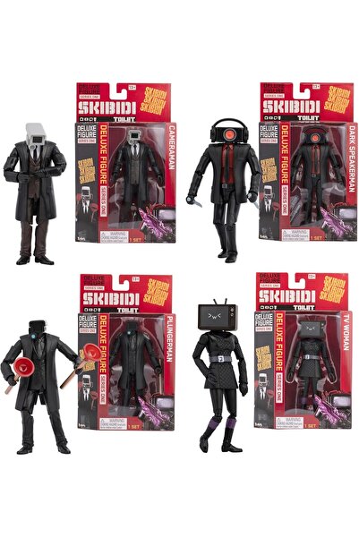 skibidi مجسم تواليت ديلوكس 6 بوصات، مجموعة من 4 قطع لهواة الجمع، مجسمات قابلة...