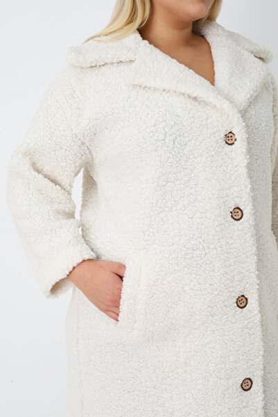 İntensive Γυναικεία μαλακή βελούδινη ζακέτα με ψηλός λαιμός τσέπες με κουμπιά με μακριά μανίκια