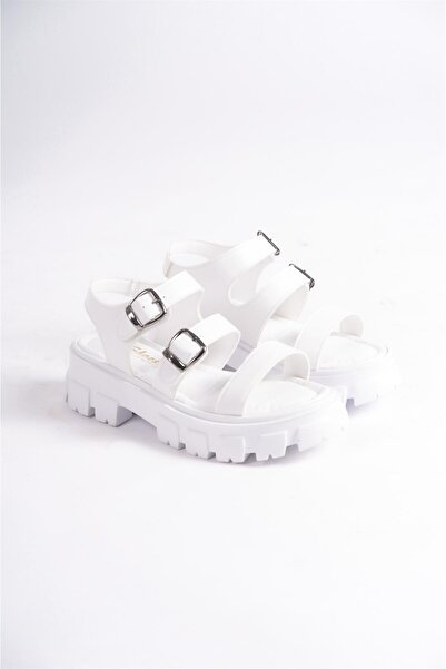 asmi shoes Women's Seso White High Three-Strap Ankle Strap Sandals 970