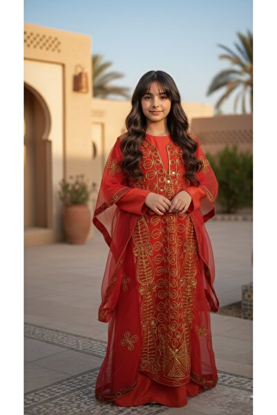 Maison Emarat جلابية تقليدية للبنات مع تطريز