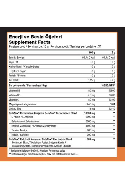 Xtreme Nutrition Betanox Pre-Workout - 1020g (510Gx2) - Tropical Aroma-68 Servings- Preworkout Pre Work Out Creatine Zma