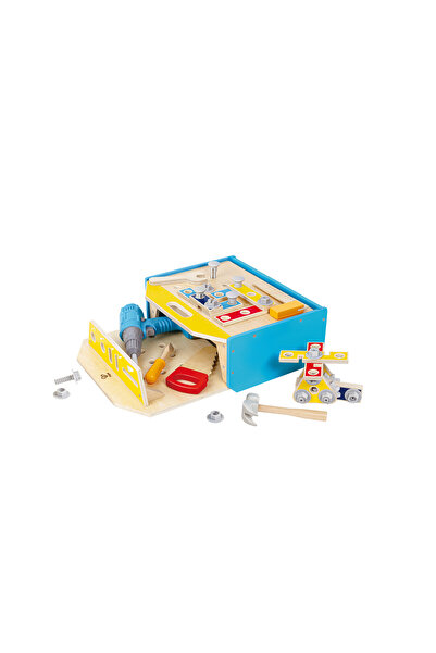 Hape Little Engineer's Wooden Workbench w/ Accessories 51pcs