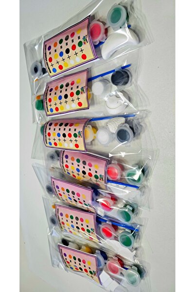 TARÇIN BOYAMA ATÖLYESİ Akrilik Boya Fırça Seti Etkinlik Seti ( 10 Adet Boya 10 Adet Fırça )