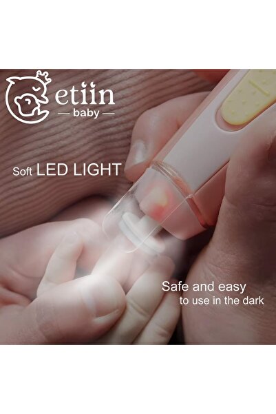 Generic Etiin Electric Baby Nail Trimmer – Safe & Easy Kit with Clipper, File, 7 Grinding Heads & LED