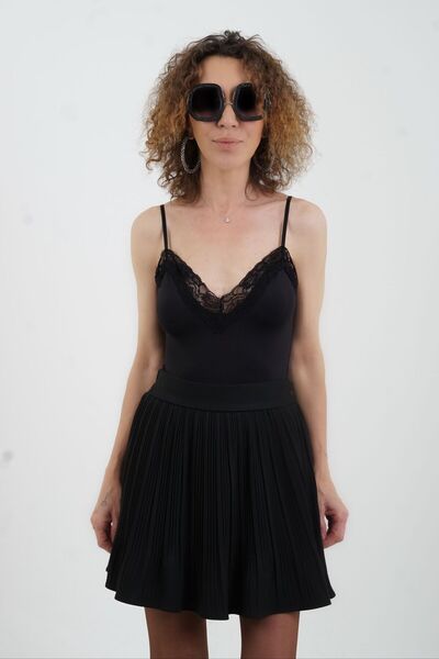 Zelish My Sister Black lace neck strap bodysuit