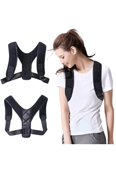 CRM Posture Corrector for Back and Shoulders, Adjustable Harness, Clavicle and Spine Support, Black,